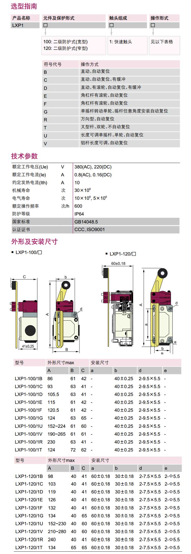 德力西行程开关 LXP1-120/1G 单摇杆转动单轮自动复位 限位开关