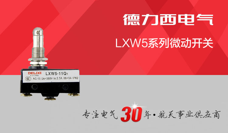 德力西微动开关 LXW5-11Q1 带滚轮自动复位限位开关 Z-15GQ22-B微动开关