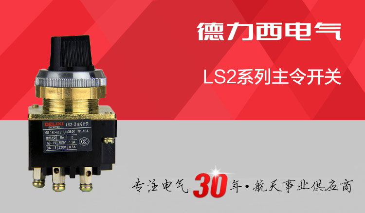 德力西LS2-2主令开关 德力西旋钮开关 德力西两挡旋钮主令开关