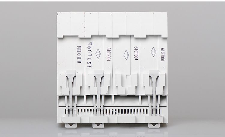 德力西漏电断路器DZ47LE-100A 3P+N D型三相四线带零线大功率家用漏电保护器背面卡槽式效果图